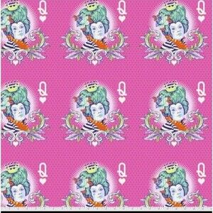 Tula Pink Curiouser  & Curiouser "The Red Queen" in Pink 1 Yard